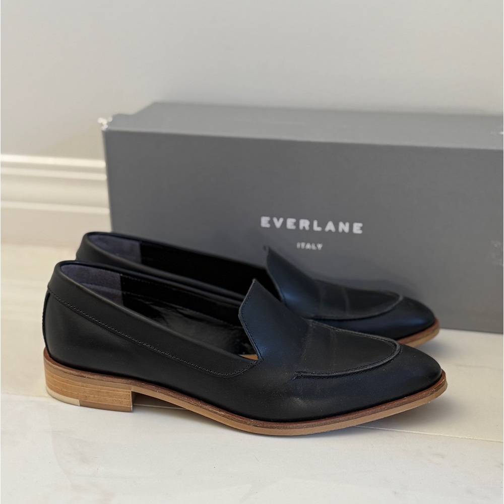 Everlane Classic Black Leather Loafers